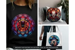 Stained Glass Halloween Clipart PNG for crafts & sublimation Product Image 4