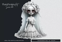 Cute La catrina La Llorona Day of the Dead Sugar skull PNG 2 Product Image 1