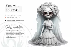 Cute La catrina La Llorona Day of the Dead Sugar skull PNG 2 Product Image 2