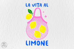 La Vita Al Limone PNG, Lemon Sublimation Design Product Image 1