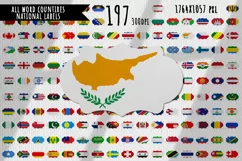 All World Countries. National Clip Art. Politic labels Product Image 1
