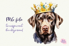 3 Labrador Retriever Clipart in a Birthday Crown PNG Product Image 2