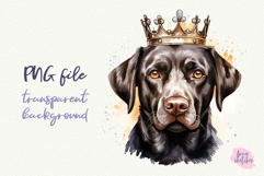 3 Labrador Retriever Clipart in a Birthday Crown PNG Product Image 4