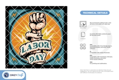 Labor Day 3D Layered Paper Cut - Fist Hand 3D Shadow Box Product Image 4