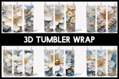 3D Flowers Labrodonite Tumbler Sublimation |3D Tumbler Product Image 1