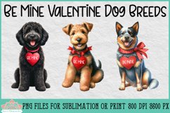 Be Mine Valentine Dog Breeds | Sublimation Clipart Product Image 1
