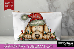 Labrador Tangled In Christmas Lights Cosmetic Bag Funny Xmas Product Image 1