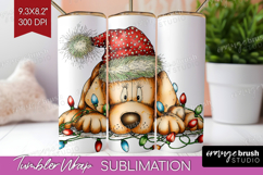 Labrador Tangled In Christmas Lights Tumbler Wrap Funny Xmas Product Image 1