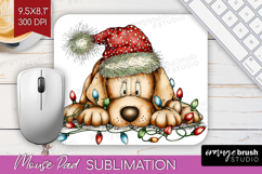 Labrador Tangled In Christmas Lights Mouse Pad Sublimation Product Image 1