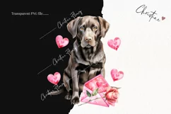 Valentine Labrador Dog PNG | Valentine's Day Clipart Product Image 2