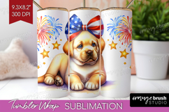 Labrador Retriever Dog Tumbler Wrap Patriotic Dog Tumbler Product Image 1