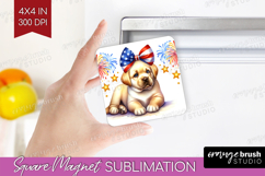 Labrador Retriever Dog Magnet Sublimation Patriotic Dog PNG Product Image 1