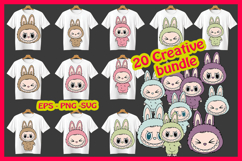 20 Funny Kawaii Labubu SVG Bundle | EPS - PNG-SVG Product Image 1