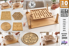 Labyrinth Balance Board Game Laser Cut Bundle | Maze Puzzles Product Image 1