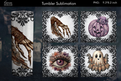 Halloween Lace Vintage Tumbler Sublimation Designs Product Image 1