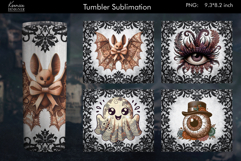 Halloween Lace Vintage Tumbler Sublimation Designs Product Image 1