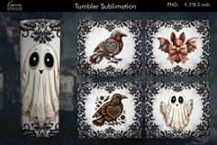Halloween Lace Vintage Tumbler Sublimation Designs Product Image 1