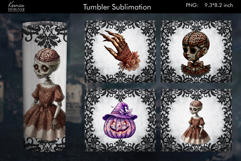 Halloween Lace Vintage Tumbler Sublimation Designs Product Image 1