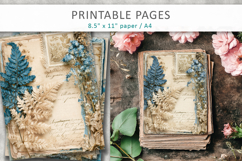 botanical vintage junk journal paper, scrapbook paper Product Image 3