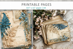 botanical vintage junk journal paper, scrapbook paper Product Image 5