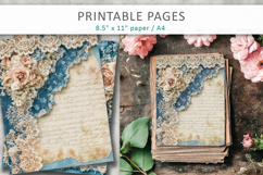 romantic scrapbook paper, lace collage paper Product Image 1