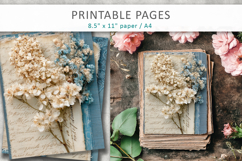 floral vintage junk journal, scrapbook paper Product Image 3