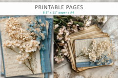 floral vintage junk journal, scrapbook paper Product Image 5