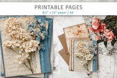 floral vintage junk journal, scrapbook paper Product Image 6