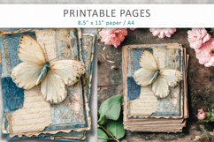 butterfly vintage junk journal, scrapbook paper Product Image 3