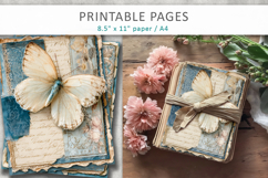 butterfly vintage junk journal, scrapbook paper Product Image 4