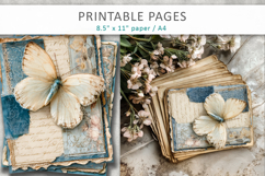 butterfly vintage junk journal, scrapbook paper Product Image 1
