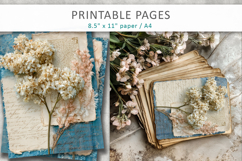 vintage floral paper junk journal, digital paper Product Image 5