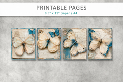 butterfly journal background, vintage paper Product Image 2