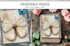 butterfly journal background, vintage paper Product Image 3