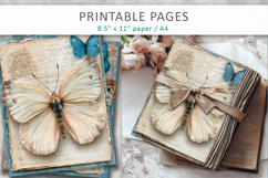 butterfly journal background, vintage paper Product Image 5