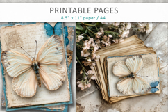 butterfly journal background, vintage paper Product Image 6
