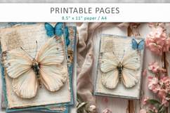butterfly journal background, vintage paper Product Image 1