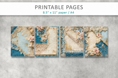 lace scrapbook paper, distressed paper Product Image 2