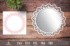 Lace Circle Frame SVG Round Laser Cut design