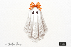 Lace Ghost Boo Bow PNG Product Image 3