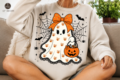 Lace Ghost Coquette PNG, Ghost Halloween Png Product Image 1