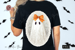 Vintage Lace Ghost Bow PNG Product Image 2