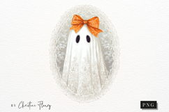Vintage Lace Ghost Bow PNG Product Image 3