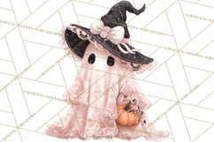Lace Ghost Halloween Clip Art, Cute Creepy Ghost PNG Product Image 2