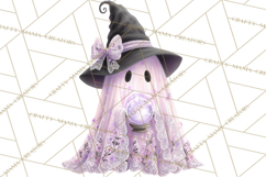 Lace Ghost Halloween Clip Art, Cute Creepy Ghost PNG Product Image 5