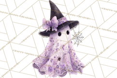 Lace Ghost Halloween Clip Art, Cute Creepy Ghost PNG Product Image 5
