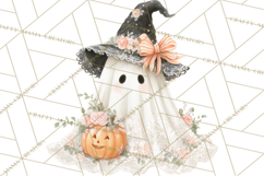 Lace Ghost Halloween Clip Art, Cute Creepy Ghost PNG Product Image 2