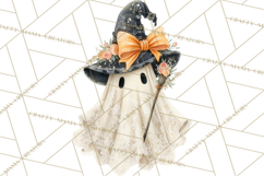 Lace Ghost Halloween Clip Art, Cute Creepy Ghost PNG Product Image 3
