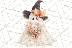 Lace Ghost Halloween Clip Art, Cute Creepy Ghost PNG Product Image 4