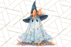 Lace Ghost Halloween Clip Art, Cute Creepy Ghost PNG Product Image 5